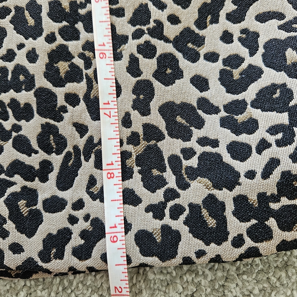 LOFT plus leopard print woven shift Mini skirt, 38", black/ brown - Picture 10 of 11